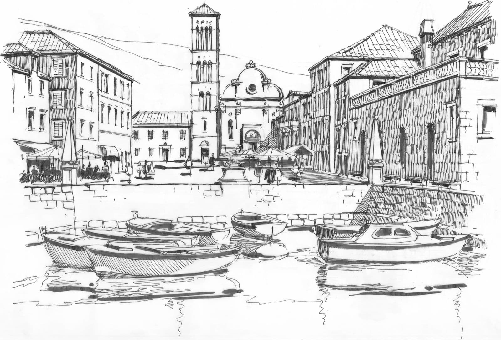 Port of Hvar Graphic